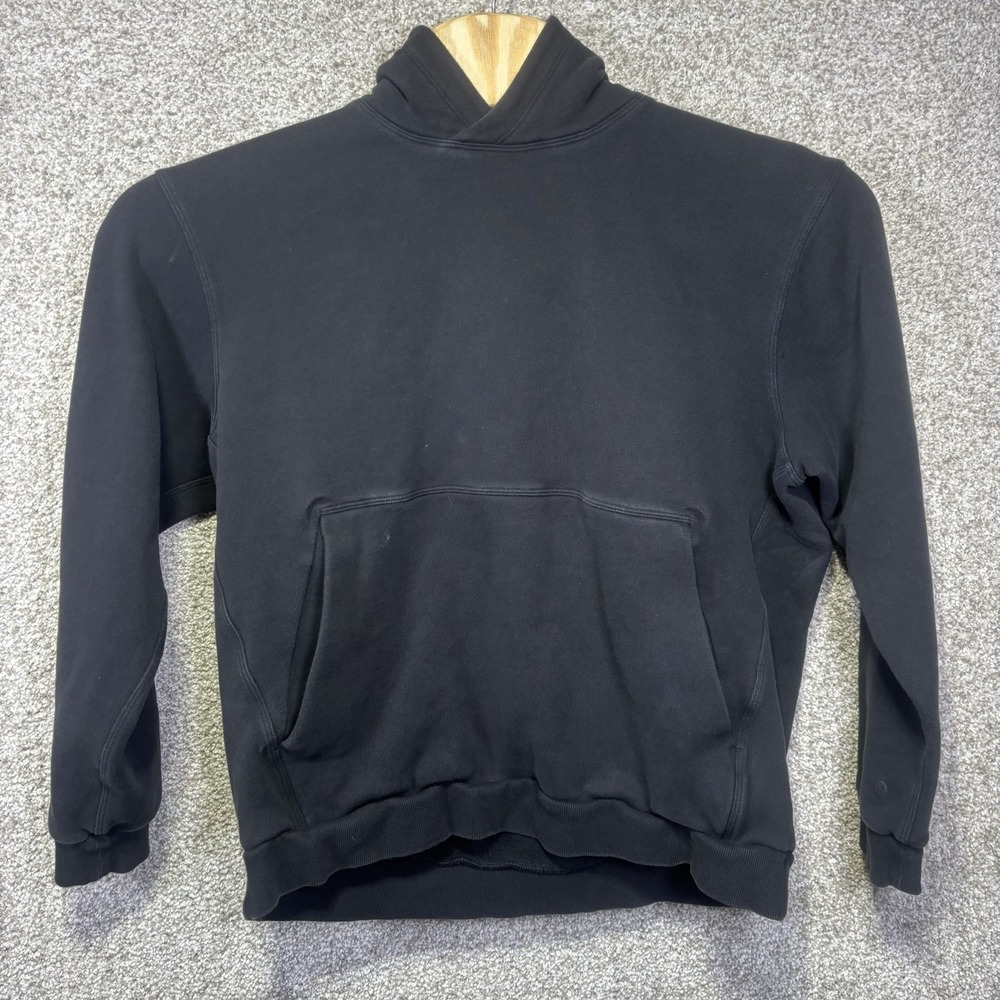 Lululemon Hoodie Mens Large Black Fleece High Neck Pullover LM3ERZS.04 Logo